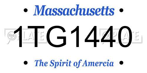 1TG1440 Massachusetts License Plate