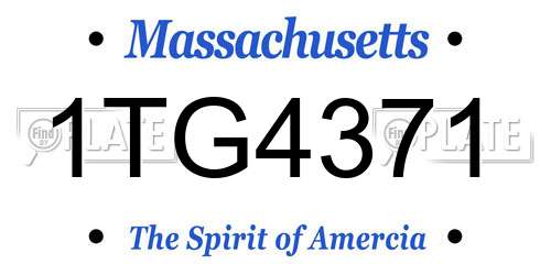 1TG4371 Massachusetts License Plate