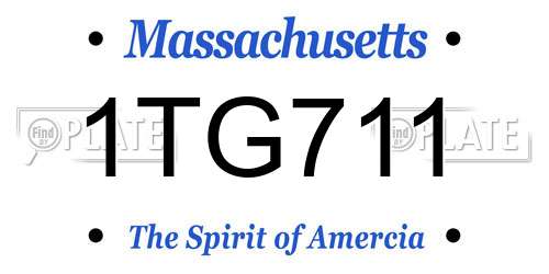 1TG711 Massachusetts License Plate