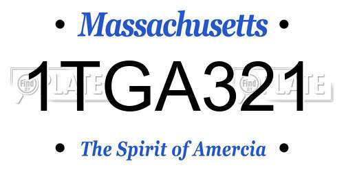 1TGA321 Massachusetts License Plate