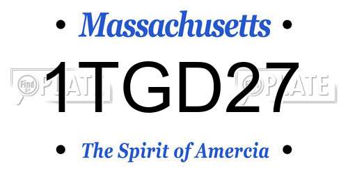 1TGD27 Massachusetts License Plate