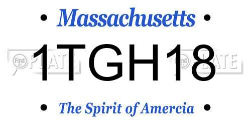 1TGH18 Massachusetts License Plate