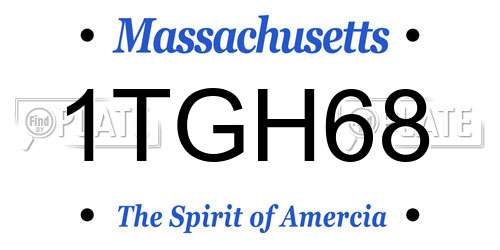 1TGH68 Massachusetts License Plate