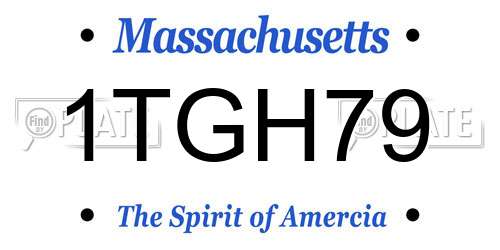 1TGH79 Massachusetts License Plate