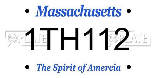 1TH112 Massachusetts License Plate