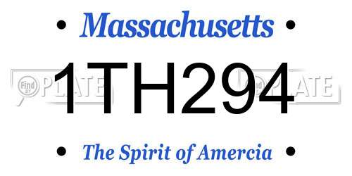 1TH294 Massachusetts License Plate