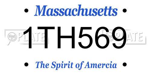1TH569 Massachusetts License Plate