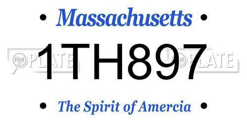 1TH897 Massachusetts License Plate