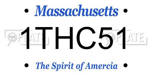 1THC51 Massachusetts License Plate