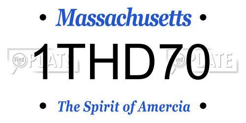 1THD70 Massachusetts License Plate