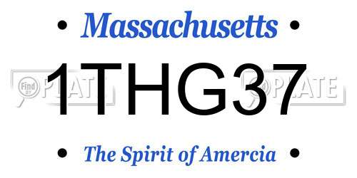 1THG37 Massachusetts License Plate