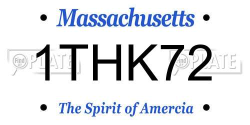 1THK72 Massachusetts License Plate