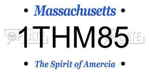 1THM85 Massachusetts License Plate