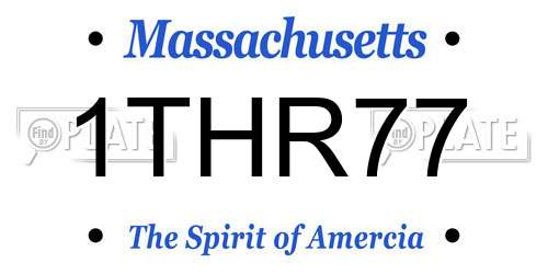 1THR77 Massachusetts License Plate