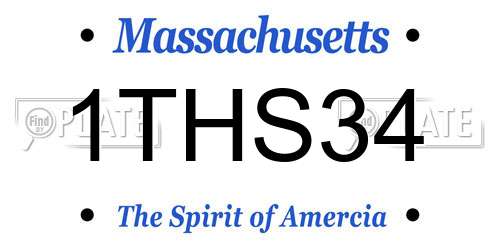 1THS34 Massachusetts License Plate