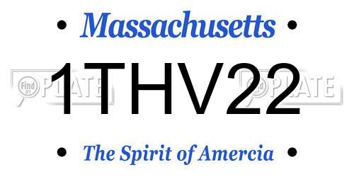 1THV22 Massachusetts License Plate