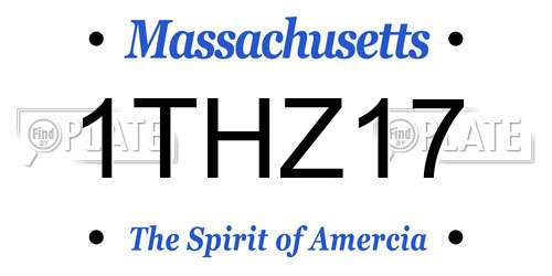 1THZ17 Massachusetts License Plate