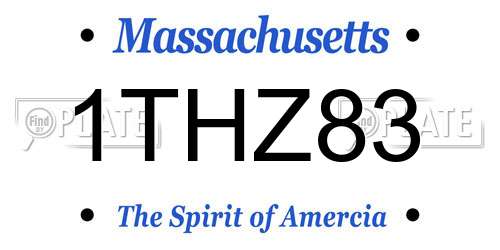 1THZ83 Massachusetts License Plate