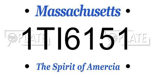 1TI6151 Massachusetts License Plate