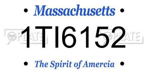 1TI6152 Massachusetts License Plate
