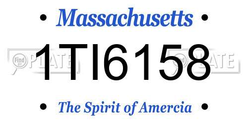 1TI6158 Massachusetts License Plate