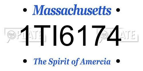 1TI6174 Massachusetts License Plate