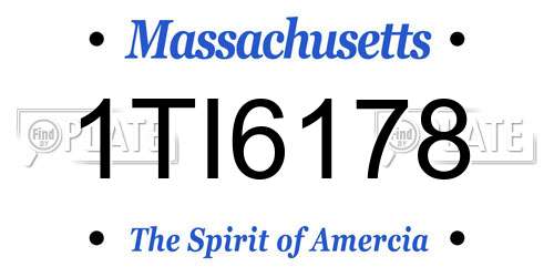 1TI6178 Massachusetts License Plate