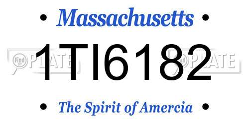 1TI6182 Massachusetts License Plate