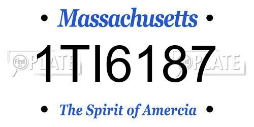 1TI6187 Massachusetts License Plate