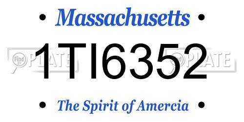 1TI6352 Massachusetts License Plate