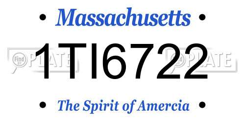 1TI6722 Massachusetts License Plate