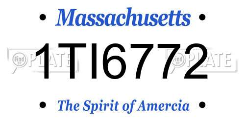 1TI6772 Massachusetts License Plate