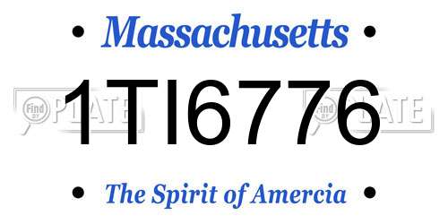 1TI6776 Massachusetts License Plate