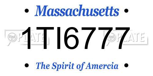 1TI6777 Massachusetts License Plate