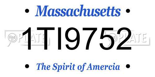 1TI9752 Massachusetts License Plate