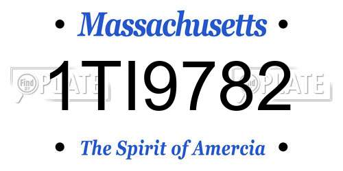 1TI9782 Massachusetts License Plate