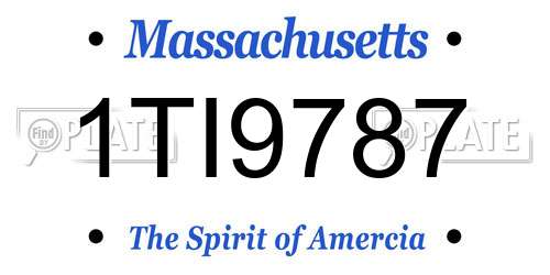 1TI9787 Massachusetts License Plate
