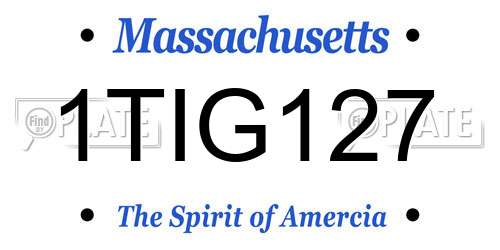 1TIG127 Massachusetts License Plate