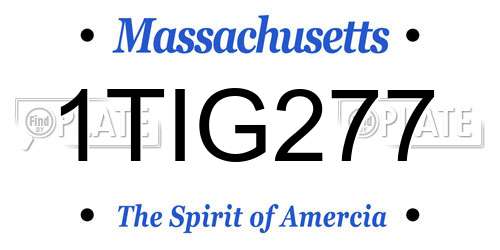 1TIG277 Massachusetts License Plate