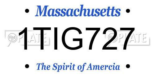 1TIG727 Massachusetts License Plate