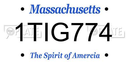 1TIG774 Massachusetts License Plate