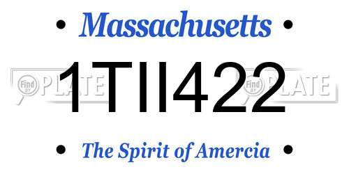 1TII422 Massachusetts License Plate