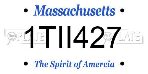 1TII427 Massachusetts License Plate
