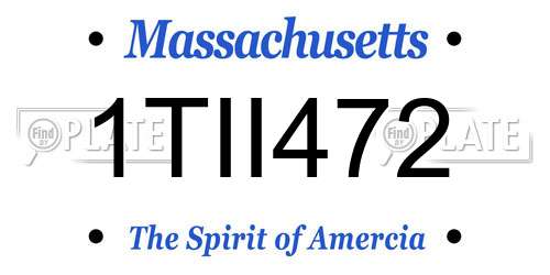 1TII472 Massachusetts License Plate
