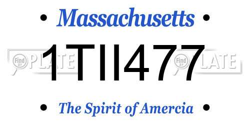 1TII477 Massachusetts License Plate