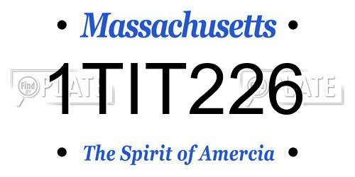 1TIT226 Massachusetts License Plate