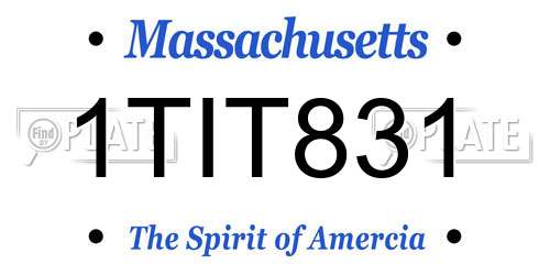1TIT831 Massachusetts License Plate