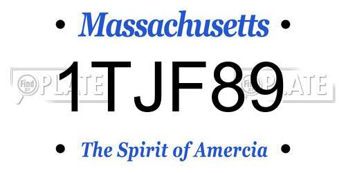 1TJF89 Massachusetts License Plate