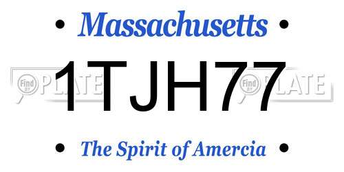 1TJH77 Massachusetts License Plate