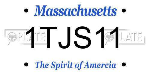 1TJS11 Massachusetts License Plate